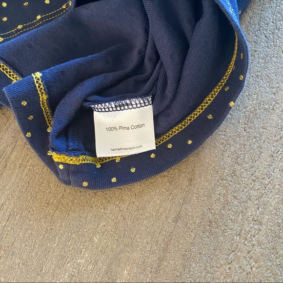 Hanna Andersson navy top gold dots sz 6 120 -jj1 - Picture 3 of 4